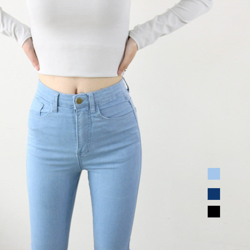 High Waist Elastic Jeans for Women