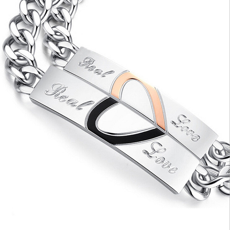 Split Heart Couple Bracelet Bangles For Men And Women Jewelry