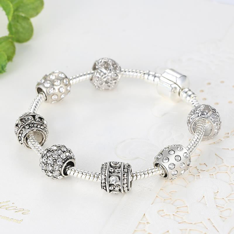 Silver & Crystal Charm Bracelets