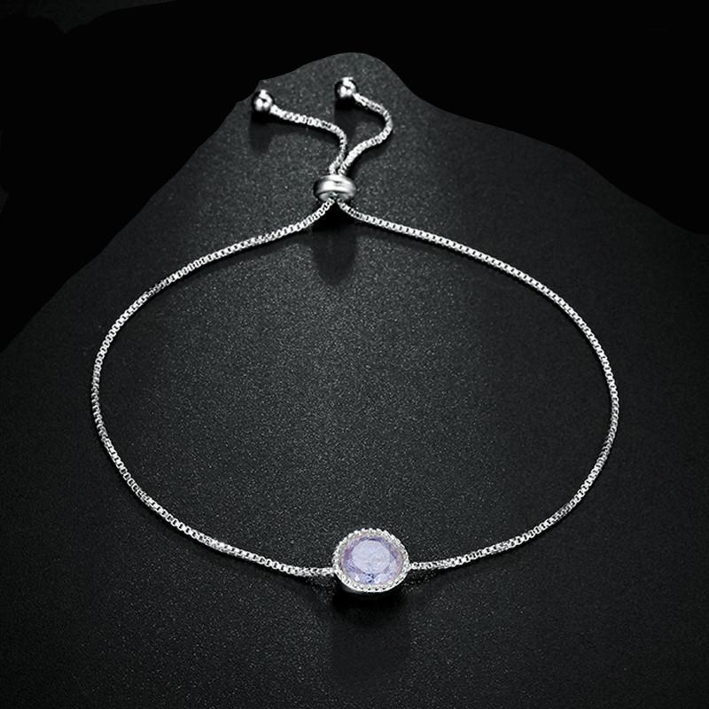 Lavender Diamond Rhodium Plated Bracelets