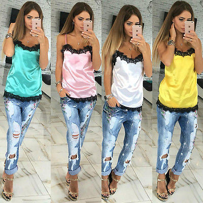 Summer Casual Lace Vest Top Sleeveless Tank Tops