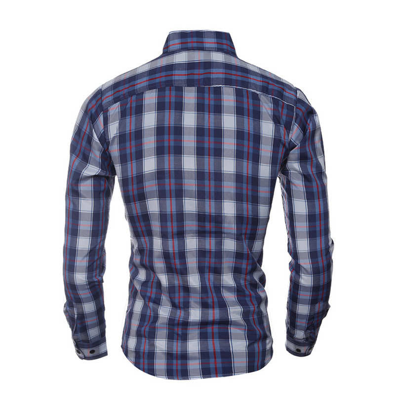 Striped Plaid Slim Fit Casual Shirts For Men