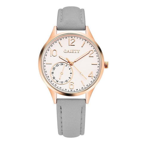 Quartz Leather Strap Wristwatch for Women ww-d