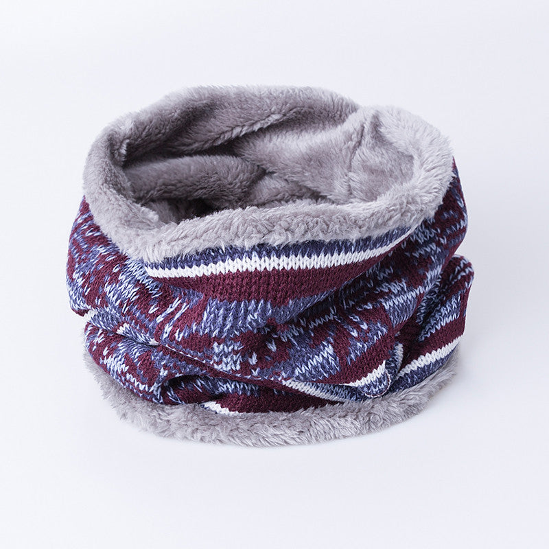Hot Sale O Ring Neckerchief Thickened Wool  Winter Scarves For Men