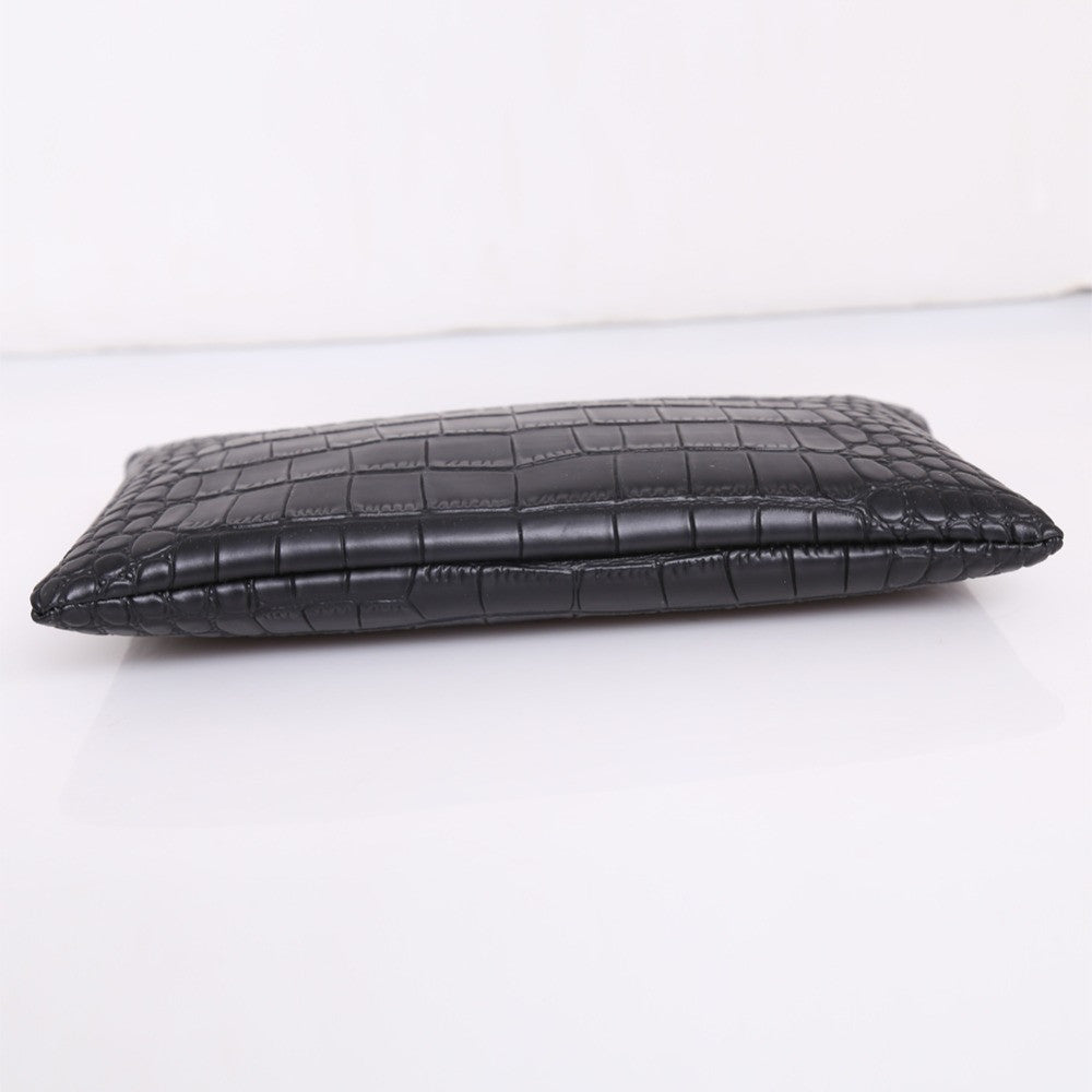 Crocodile Grain Clutch Envelope Bag