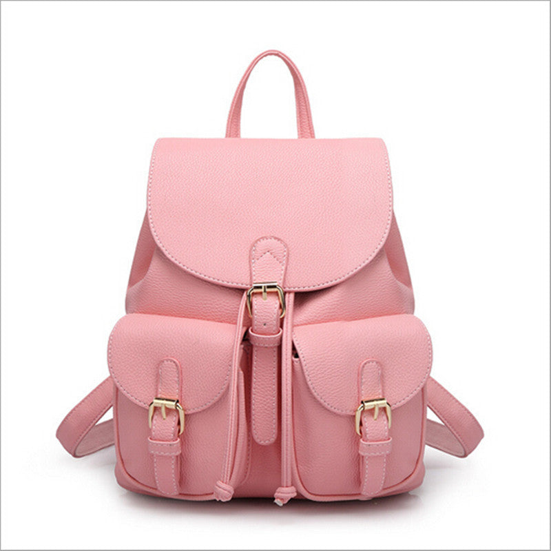 Backpack Solid Candy Color Green Pink Beige & Red bwb