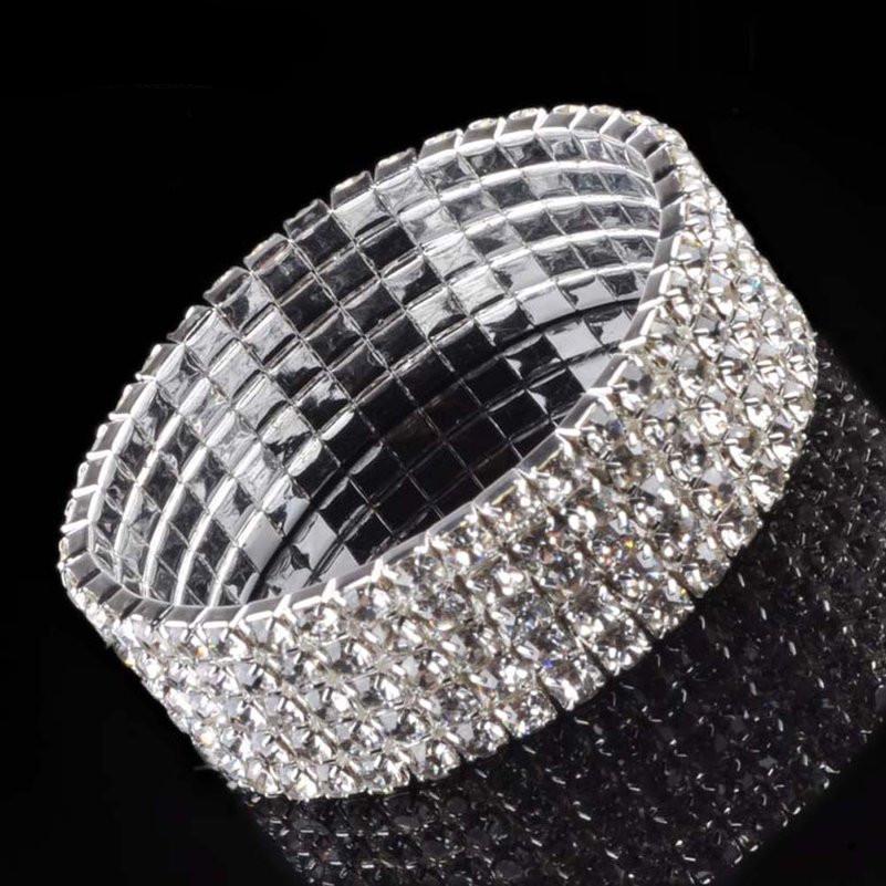 5/8 Rows Vintage Luxury Exquisite Silver Elastic Bracelets