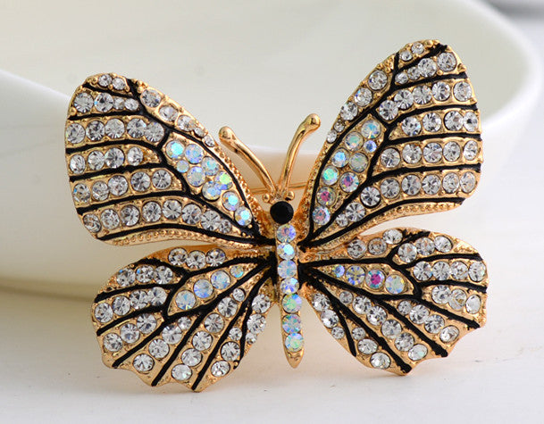High Quality Fashionable Rhinestone Butterfly Brooch Pin