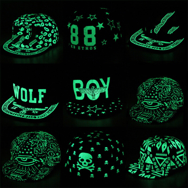 GLOW Baseball Cap Hip Hop Fluorescent Light Snapback Luminous Unisex Hat