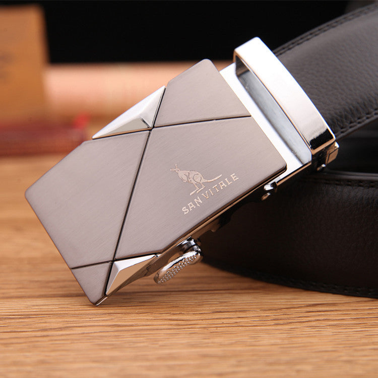 Automatic Buckle Strap Genuine Leather Belt For Men High Quality Material