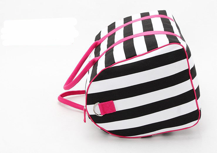 Striped Pattern Large Canvas Travel Bag