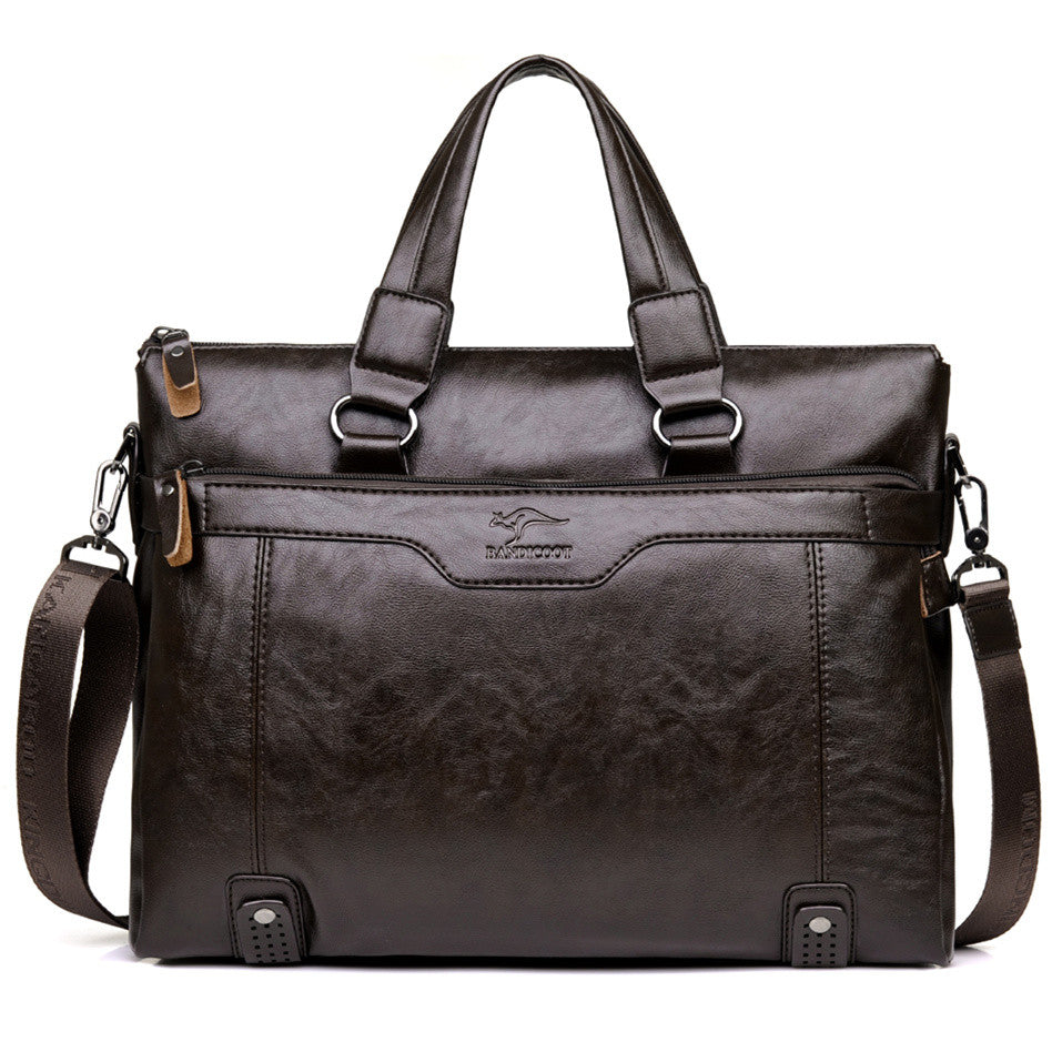 Briefcase Business Shoulder Leather Bag For Men