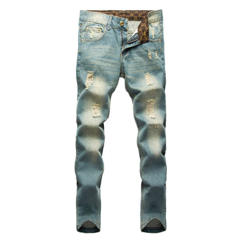 Hot Sale Slim Hole Ripped Jeans For Men
