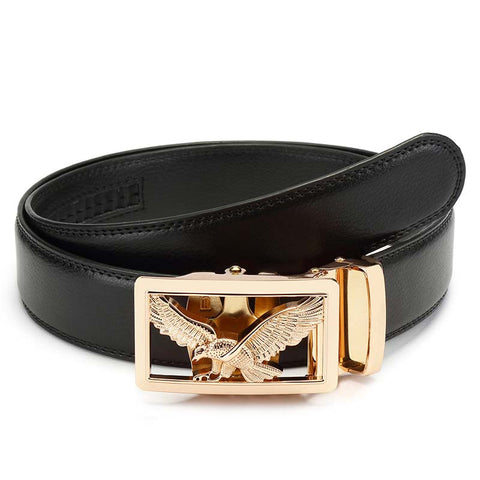 Automatic Buckle Luxury Black Strap High Quality Genuine Leather Belt For Men