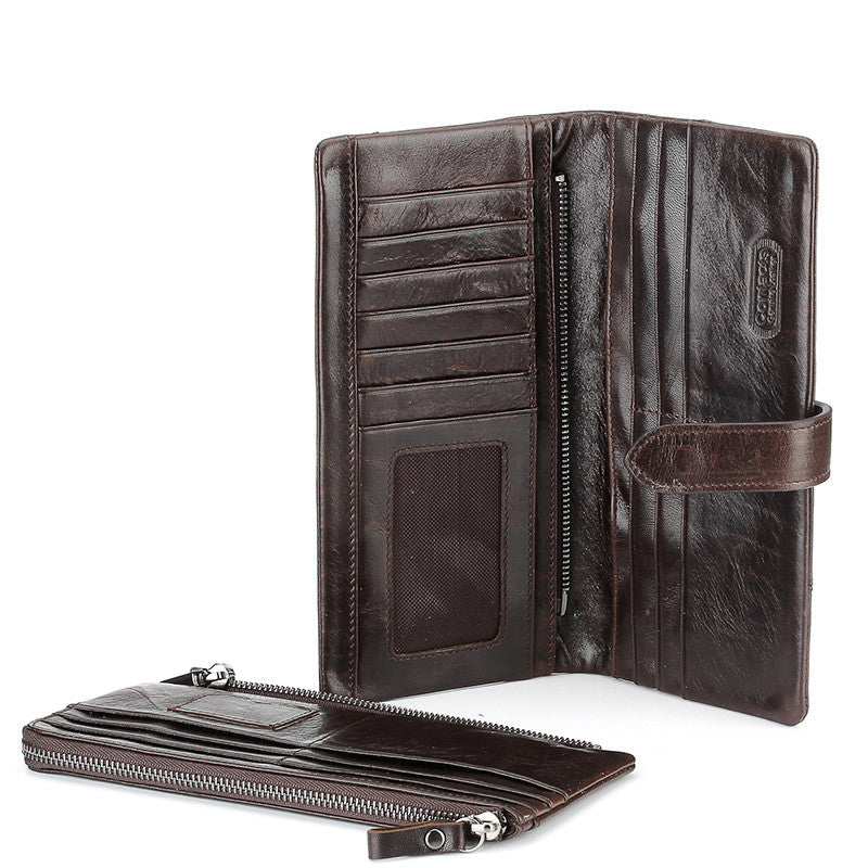 Genuine Crazy Horse Leather Men's Wallets With Card Holder
