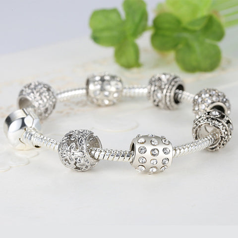 Silver & Crystal Charm Bracelets