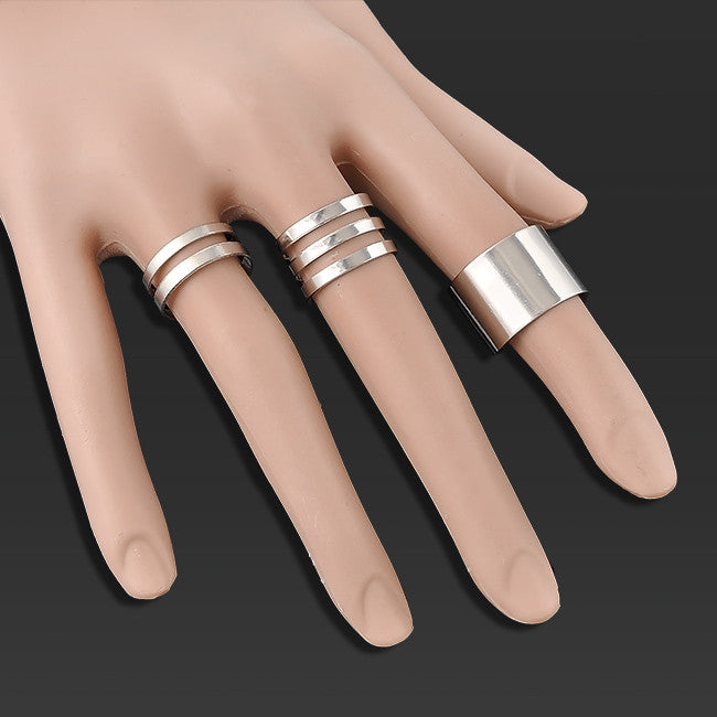 Gold Silver Rings Midi Mid Finger Knuckle Rings Set for Women wr- 3 Pcs
