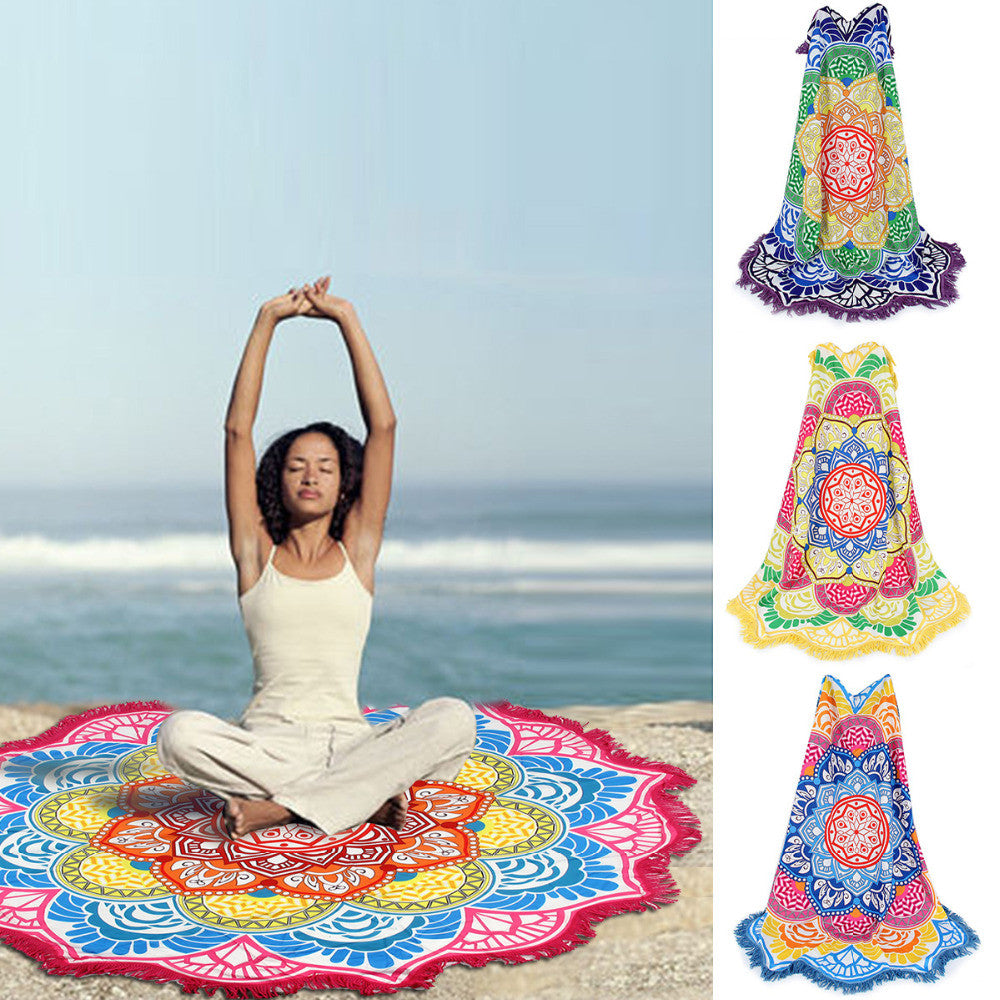 Summer Thin Round Mandala tapestry Wrap shawl Beach Cover Up