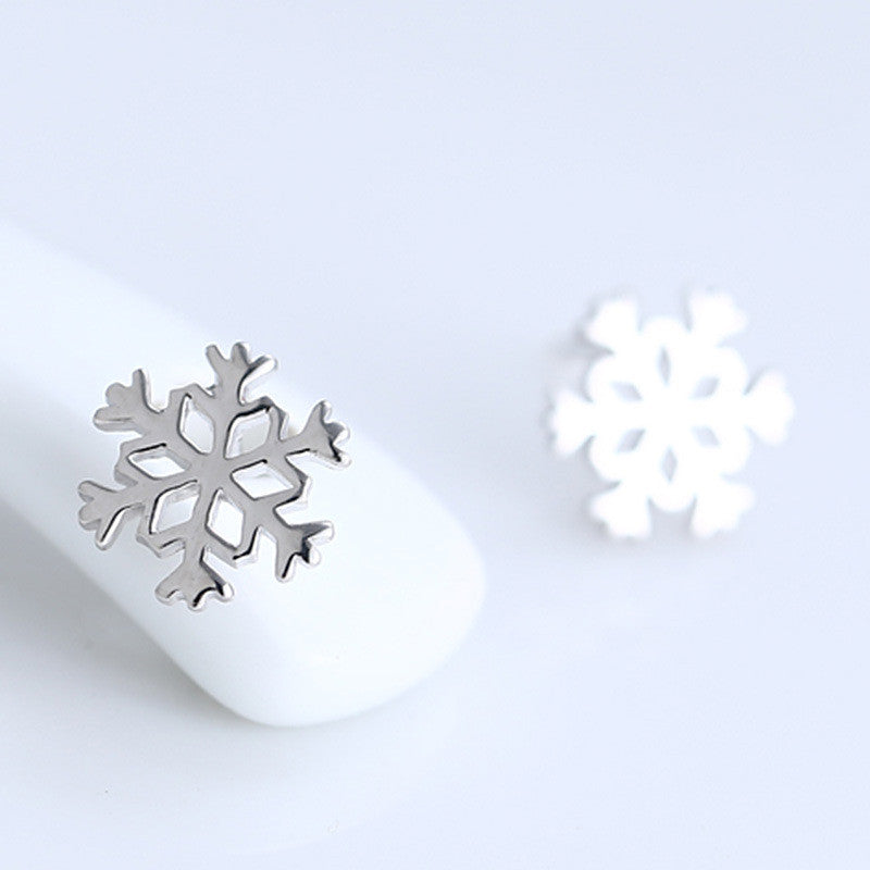 Snowflake Silver Plated Earrings High Quality Jewelry