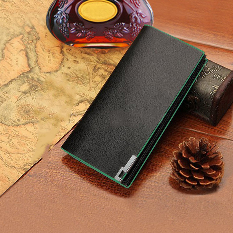 Solid & Long PU Leather Business Men's Wallet