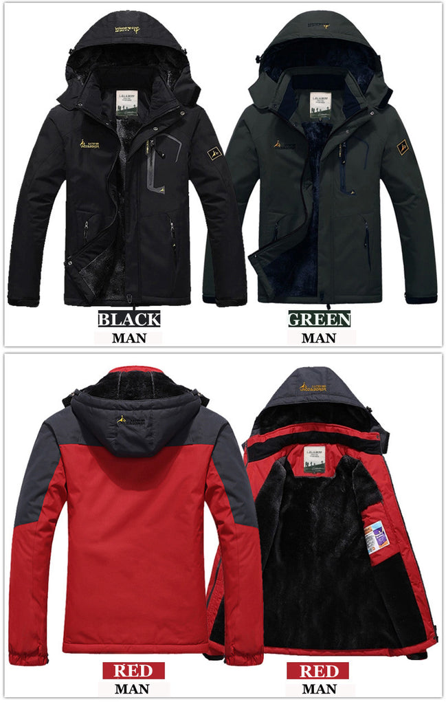Velvet Wind Parka Hooded Winter Jacket For Men