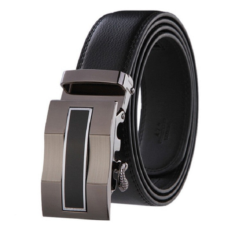 Leather Strap Automatic Buckle Belt For Men Authentic Girdle Trend