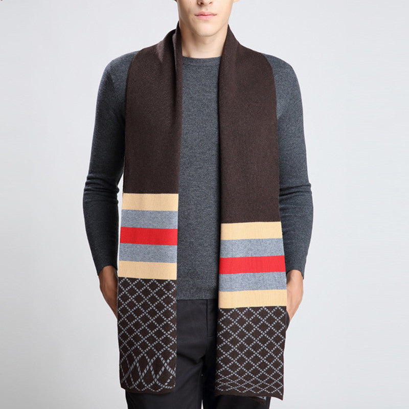 Classic Plaid Striped Warm Scarves for Men