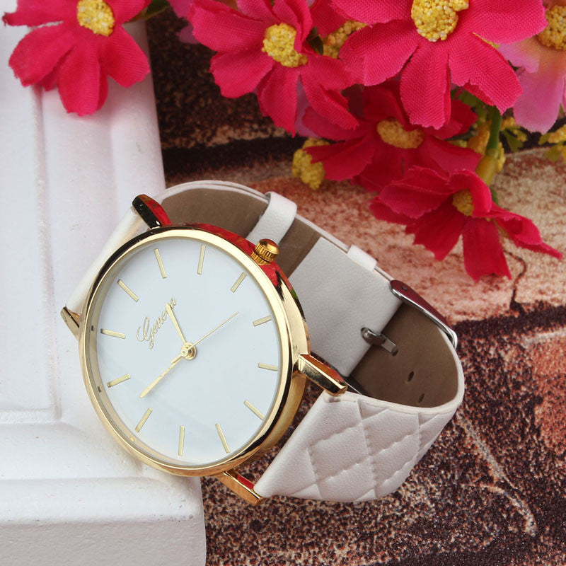 Unisex Watches Casual Checkers Faux Leather ww-d wm-q