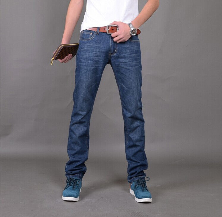 Classic Blue Colour Straigh Regular Fit Denim Jeans For Men