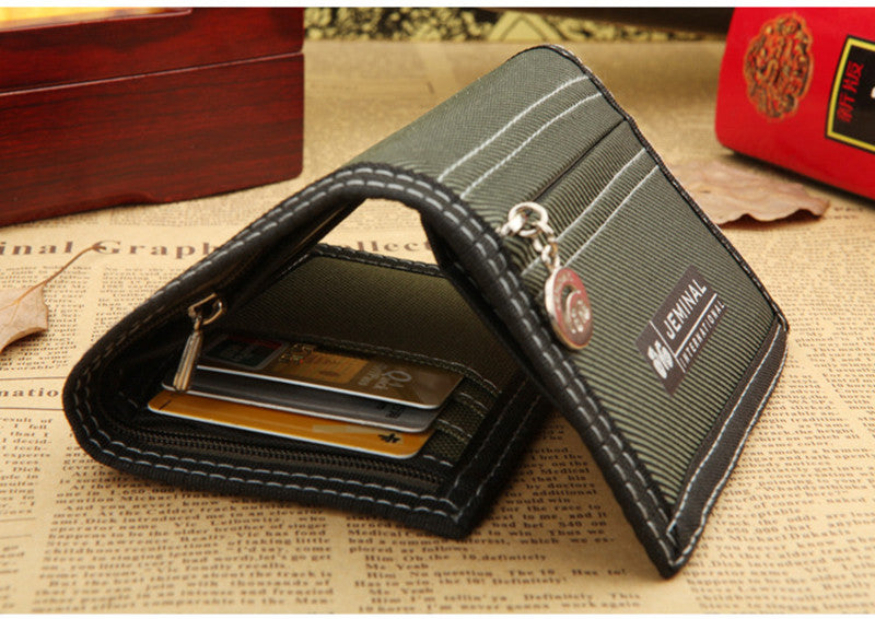 Causal Style Canvas Coin Purse Card Holder Men's Wallet