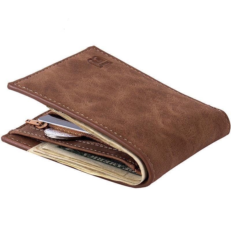 Brown Fashion Men's Wallet With Coin Pocket Leather & Card Holders
