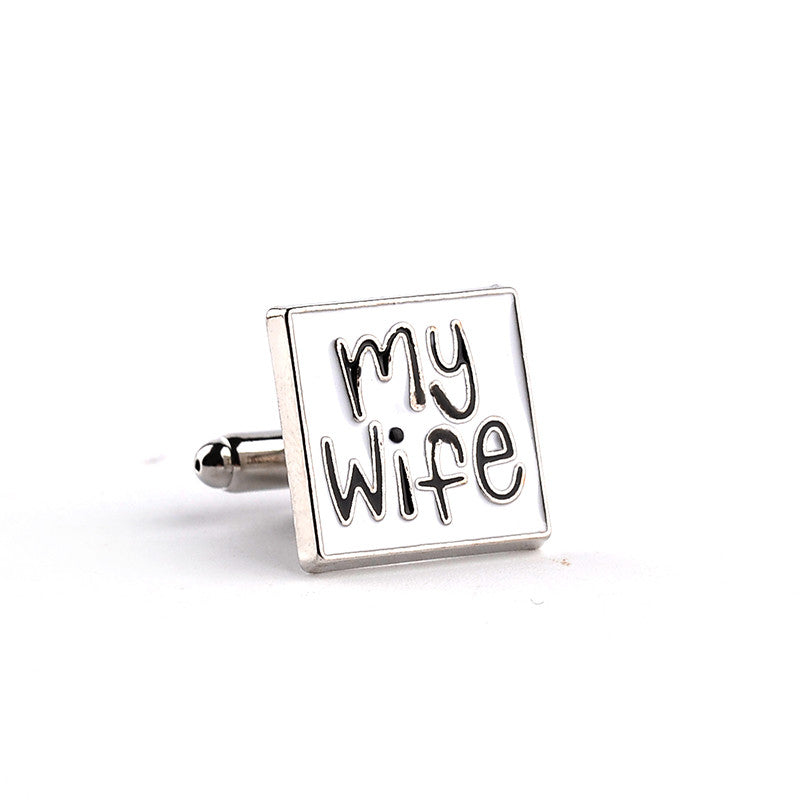 New Fashion 'I Love My Wife' Design Good Husband Cufflinks for Men