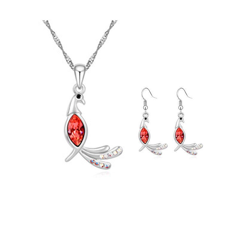 Cute Parrot Bird Elegant Lovely Jewelry Sets Necklaces Earrings