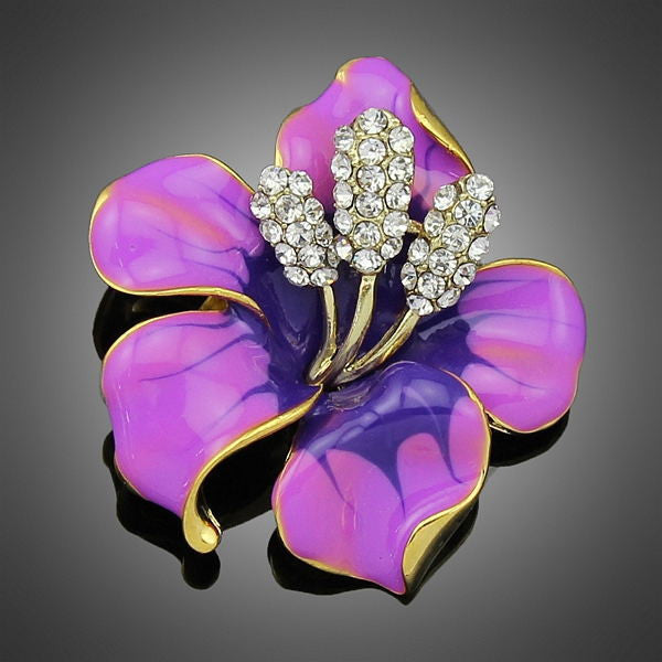Multicolor Brooches Crystal Flowers Drip Brooch For Women