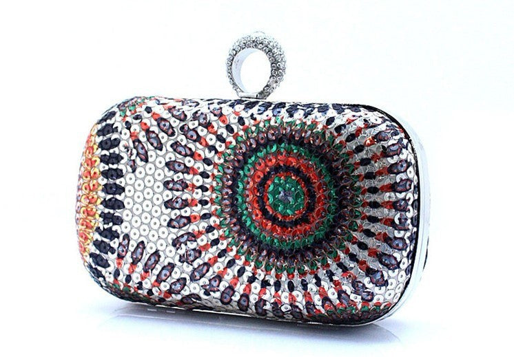 Knuckle Rings Evening Bag Clutch With Chain