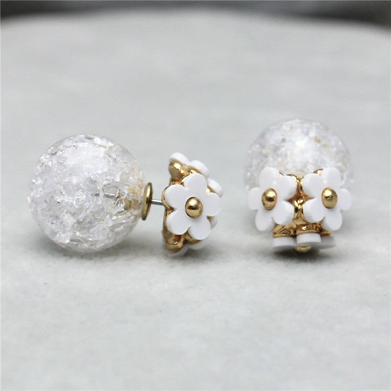 Elegant Daisy Jewelry Pearls Stud Earrings