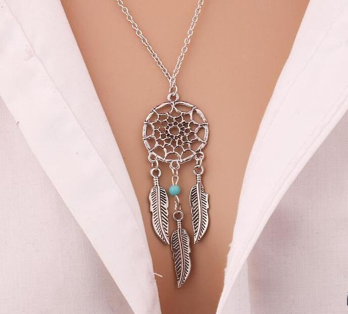 Tassels Feather Dream Catcher Pendant Necklaces Jewelry Chain in 6 Designs