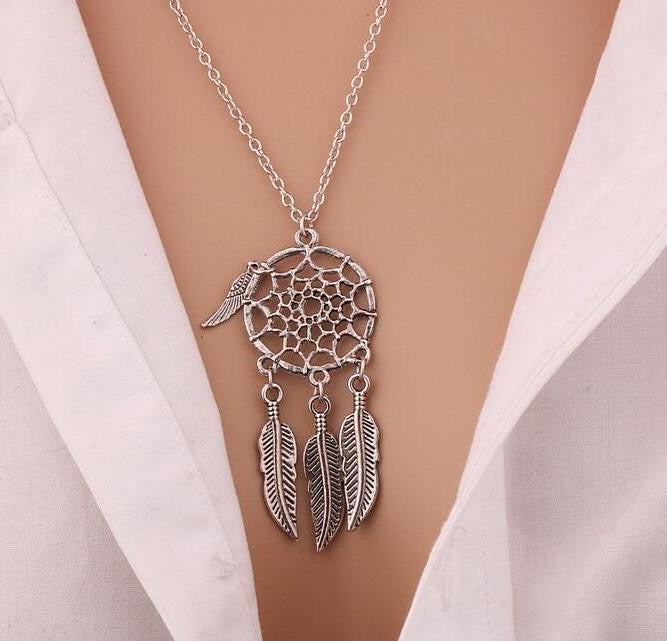 Tassels Feather Dream Catcher Pendant Necklaces Jewelry Chain in 6 Designs