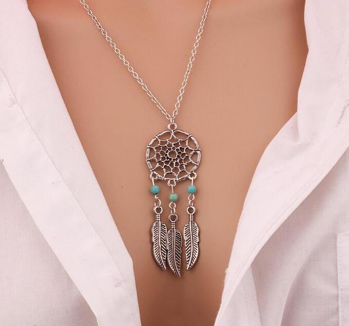 Tassels Feather Dream Catcher Pendant Necklaces Jewelry Chain in 6 Designs
