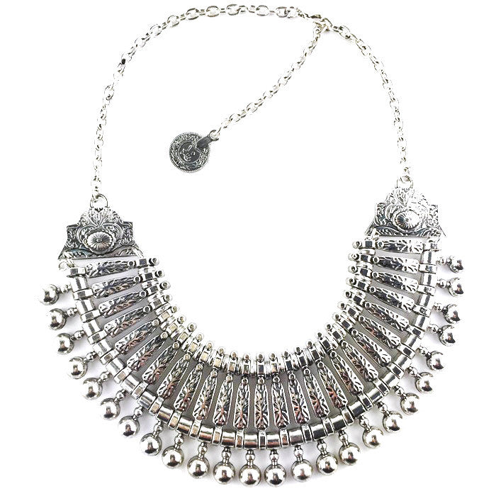 Collar Coin Necklaces & Pendant Vintage Crystal Maxi Choker Silver Jewelry Sets And Earrings