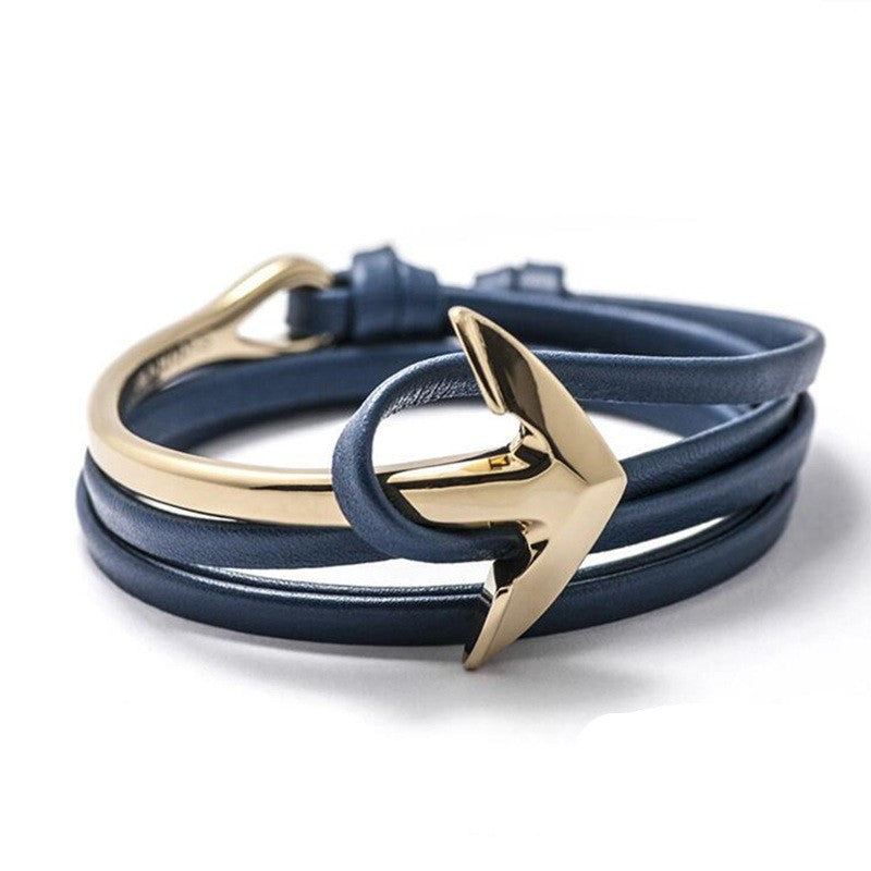 Hot Sale Leather Anchor Bracelets mj-