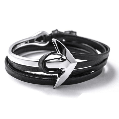 Hot Sale Leather Anchor Bracelets mj-