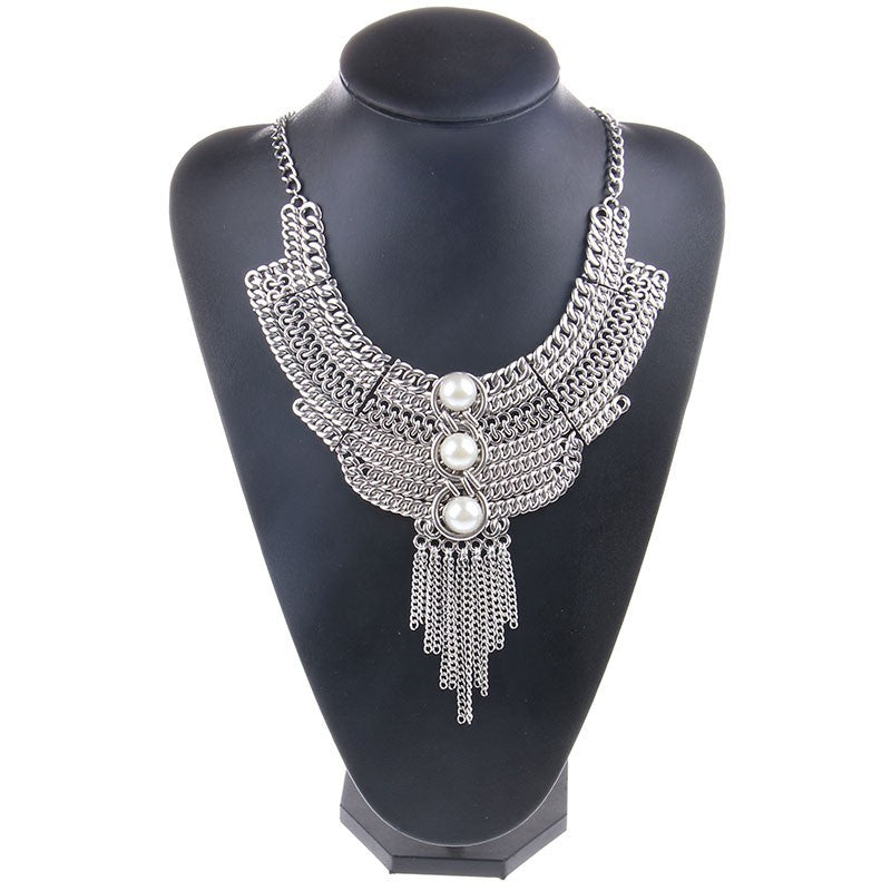 Hot Vintage Crystal Necklaces & Pendants Maxi Choker Silver Collier Jewelry 20 Designs