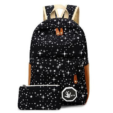 Canvas Star Backpack Big Capacity School Bag bwb