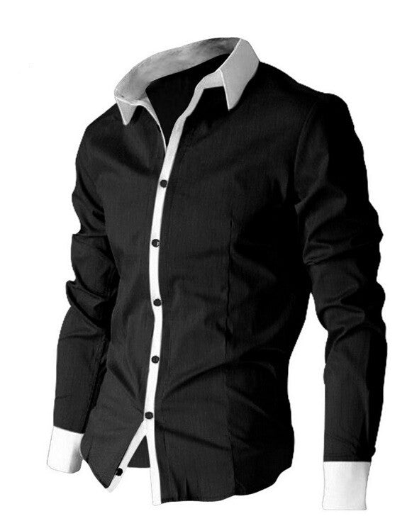 Slim Fit Unique Neckline Stylish Dress Shirt for Men