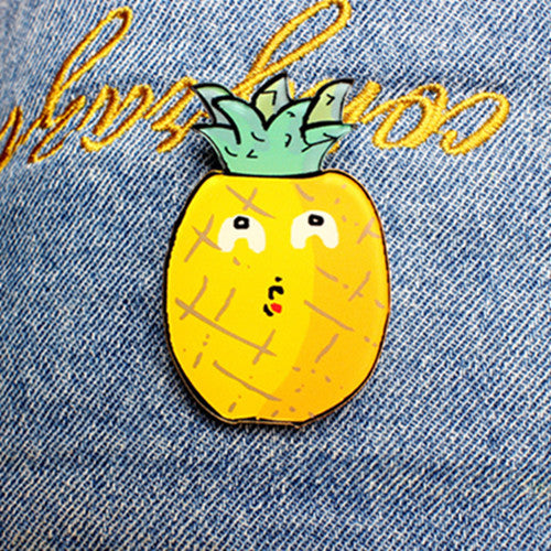 Simpson Fruit cartoon jewelry cute dog cat Brooch shirt enamel pin