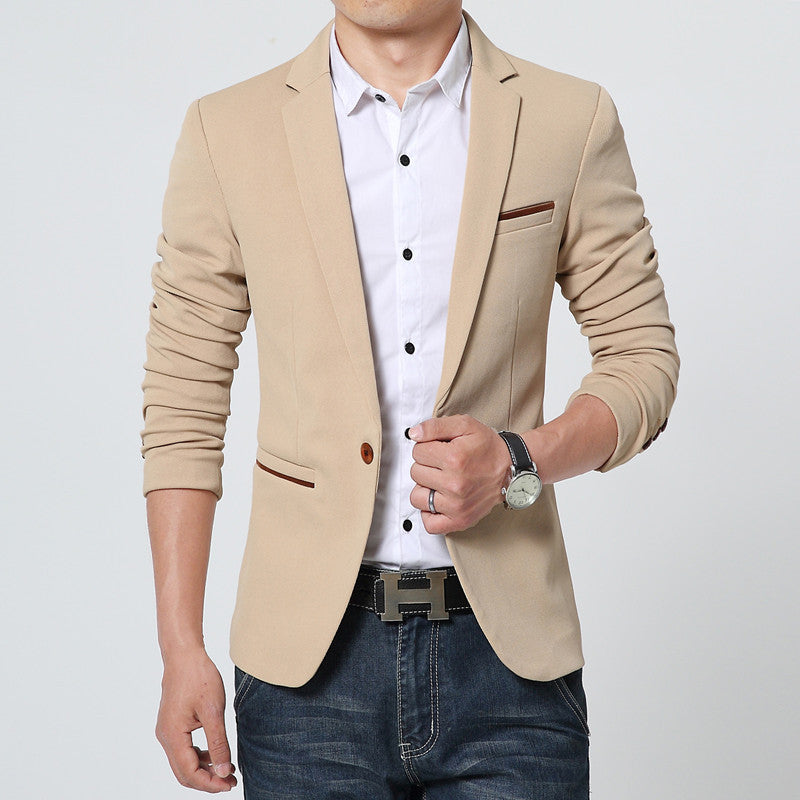 New Spring Fashion High Quality Cotton Slim Fit Blazer for Men