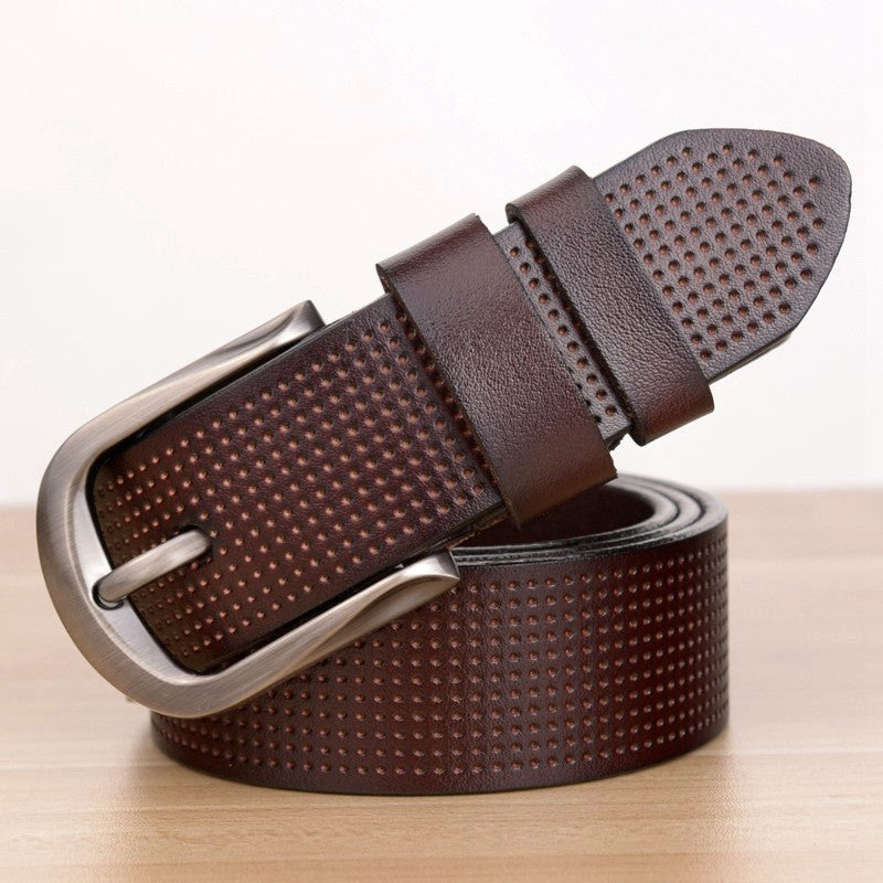 Designer Famous Luxury Leather Alloy Buckle Unisex Belt