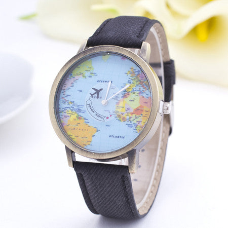 World Map Quartz Watch ww-d wm-q