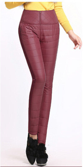 Winter Outer Wear Slim Warm Windproof Thick Down Women Pants